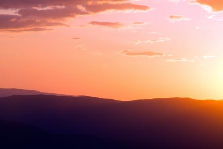 Silhouette of Mountain during Sunrise