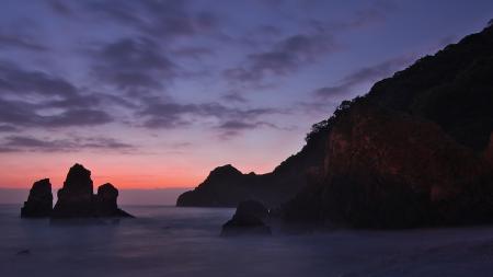 Silhouette Photo of Cliff during Sunset