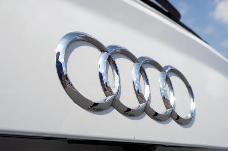 Silver Audi Car Emblem