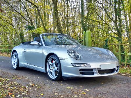 Silver Porsche 911 Convertible