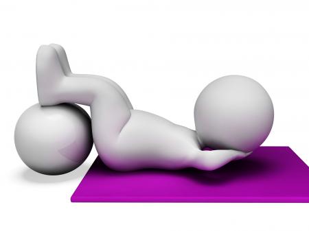Sit Ups Represents Abdominal Crunch And Crunches 3d Rendering