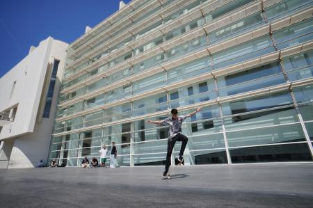 Skateboarder Doing Tricks