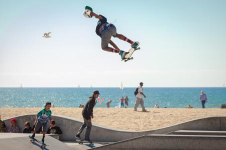 Skating on the beach