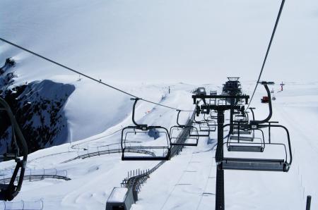 Ski lift in the mountains