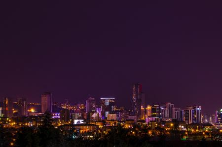 Skyline View during Night Time