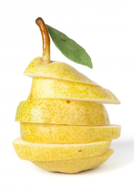 sliced fresh juicy pear