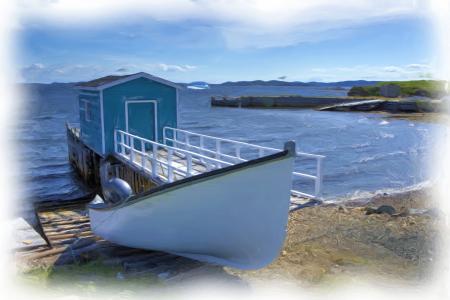 Small Boat Oil Painting