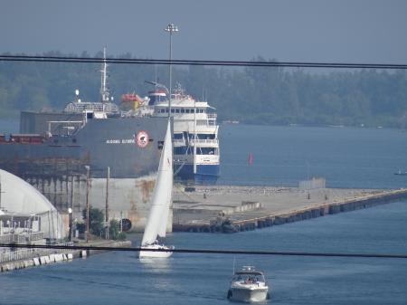 Small Cruise ship moored at Toronto's International Marine Passenger Terminal, 2015 08 19