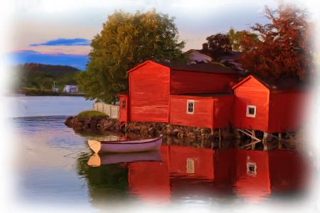 Small Fishing Boat Oil Painting