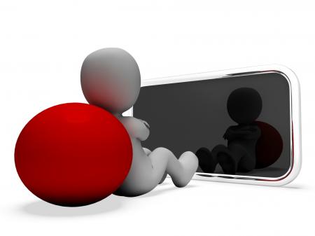 Smartphone Online Means World Wide Web And Illustration 3d Rendering