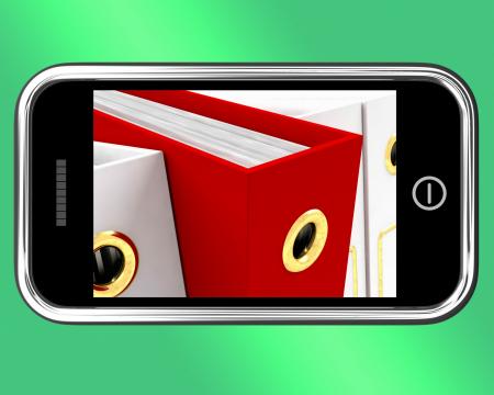 Smartphone With Red File To Show Organizing Data