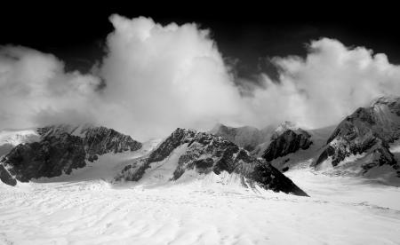 Snow Covered Mountain during Night Time