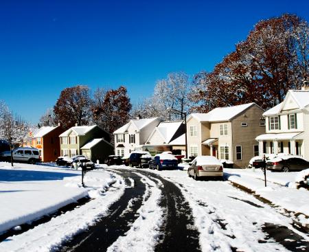 Snow Pathway Near at Houses