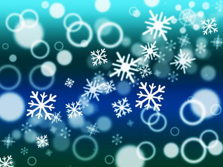 Snowflake Bokeh Means Merry Christmas And Blurred