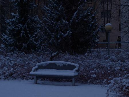 Snowy bench