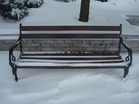 Snowy bench