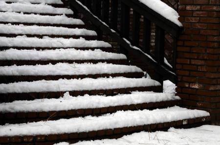 Snowy stone steps