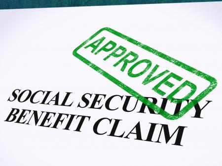 Social Security Claim Approved Stamp Shows Social Unemployment Benefit