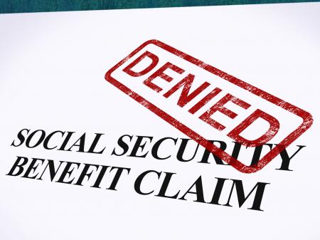 Social Security Claim Denied Stamp Shows Social Unemployment Benefit R