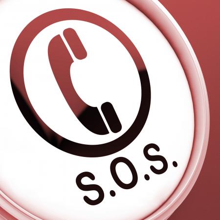 SOS Button Shows Call For Urgent Help