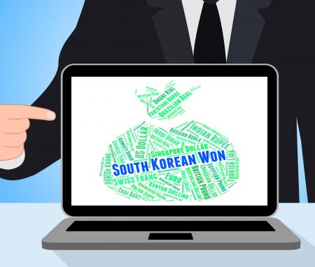 South Korean Won Represents Worldwide Trading And Currencies