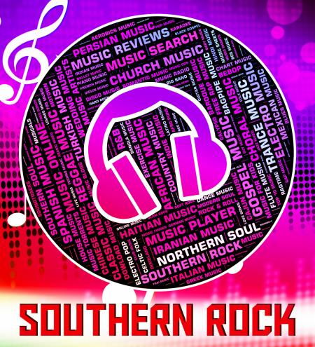 Southern Rock Shows Electric Guitar And Harmony