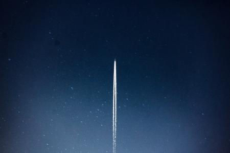 Space Shuttle Launch during Nighttime