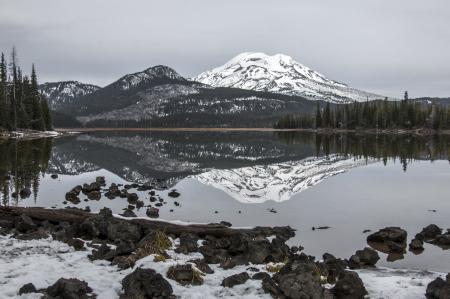 Sparks Lake, Oregon with Mt. Bachelor reflection