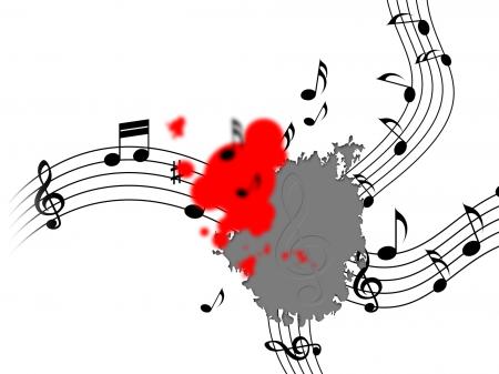 Splat Music Shows Musical Note And Clef