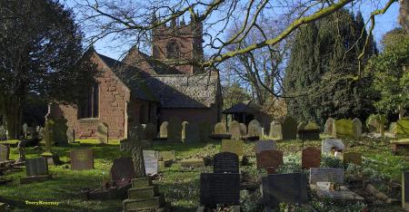 St Oswald's Churchyard at Backford Cheshire