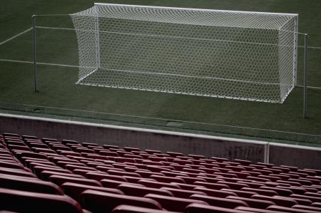 Stadium Seats Near White Soccer Goal