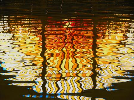 Stained Glass Window Reflection