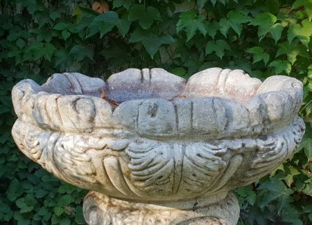 Stone vase in the garden