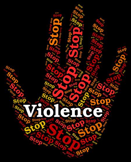 Stop Violence Indicates Warning Sign And Brute