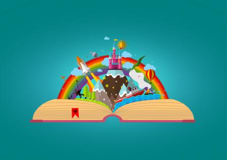 Story Book - Colorful Childhood Imagination Concept