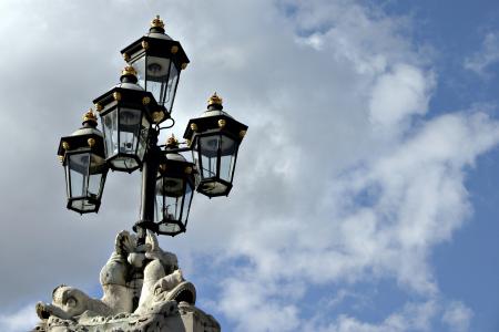 Street lights against the sky