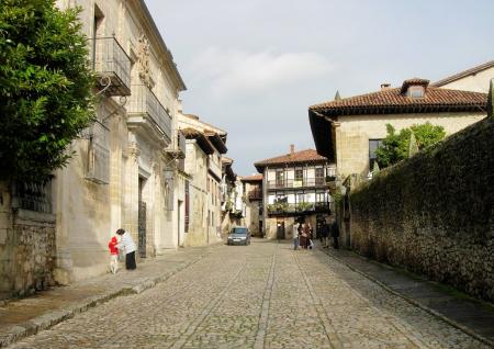 Street with traditional rustic houses