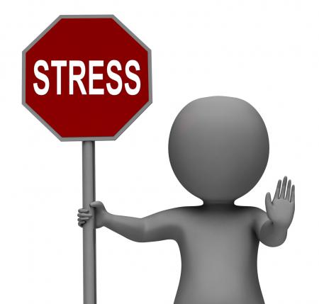 Stress Stop Sign Shows Stopping Tension And Pressure