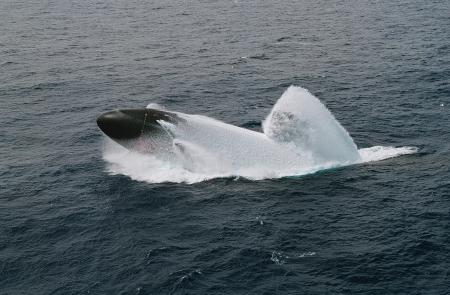 Submarine Coming out of the Water