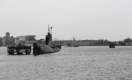 Submarine in Sea port