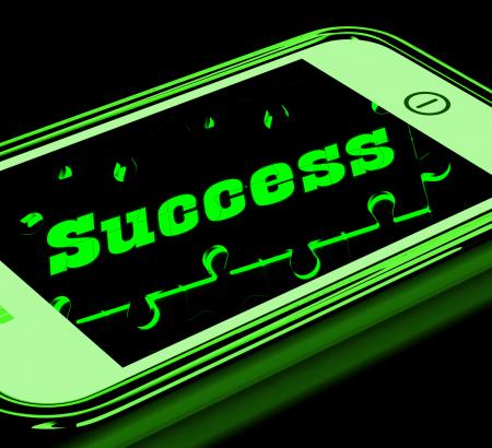 Success On Smartphone Showing Progression