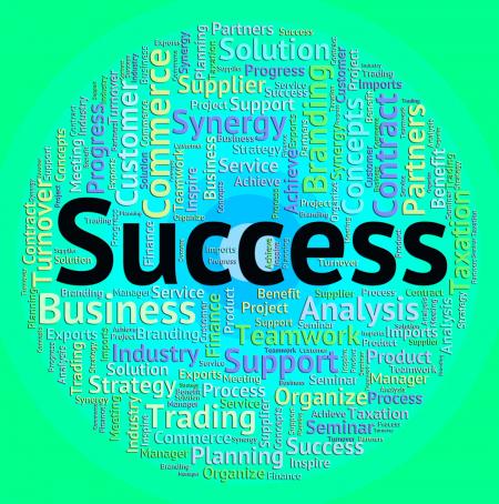 Success Word Represents Win Wordcloud And Winner