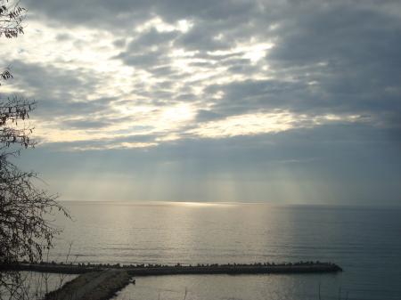 Sun rays over the sea