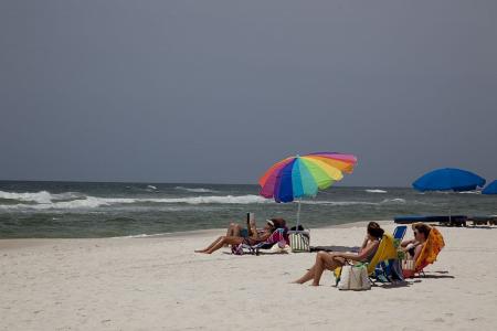 Sunbathing on the Beach