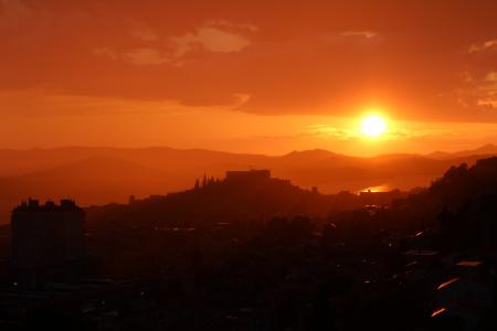 Sunset on Mountain Range