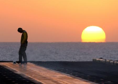 Sunset on the Ship