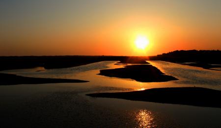 Sunset over the Ria Formosa Natural Park