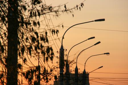 sunset sky with silhouettes