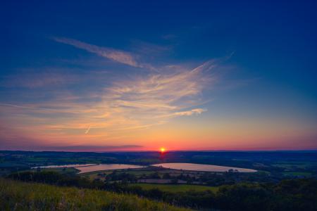 Sunset Under Blue Sky