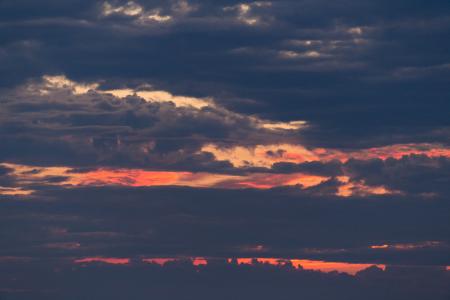 Sunset View Covered by Cloudy Sky